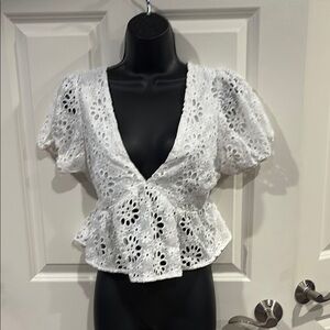Lulus medium White Eyelet Women's Top - NWT